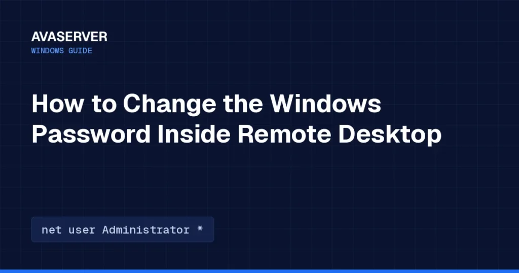 How to Change the Windows Password Inside Remote Desktop
